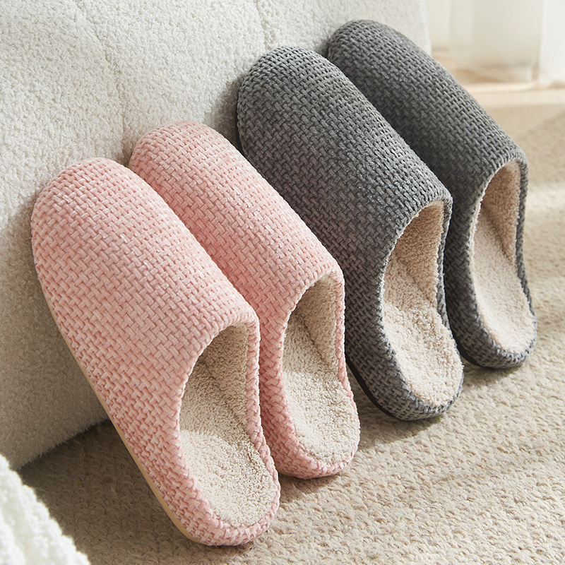 厚底保暖棉拖鞋男士秋冬季室内家居加绒情侣防滑木地板家用男冬天