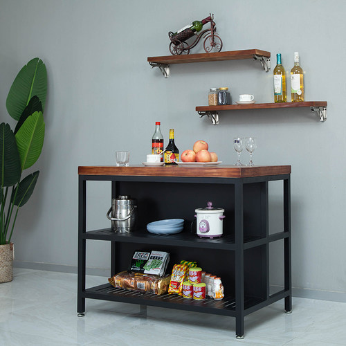 腾喆新款餐边柜实木中岛台家用桌