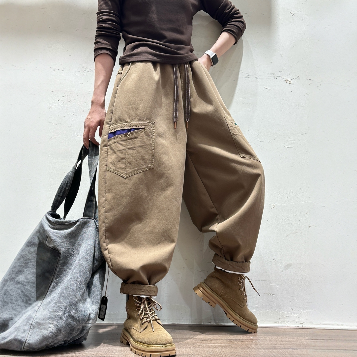 2025冬季新款欧版宽松显瘦休闲裤