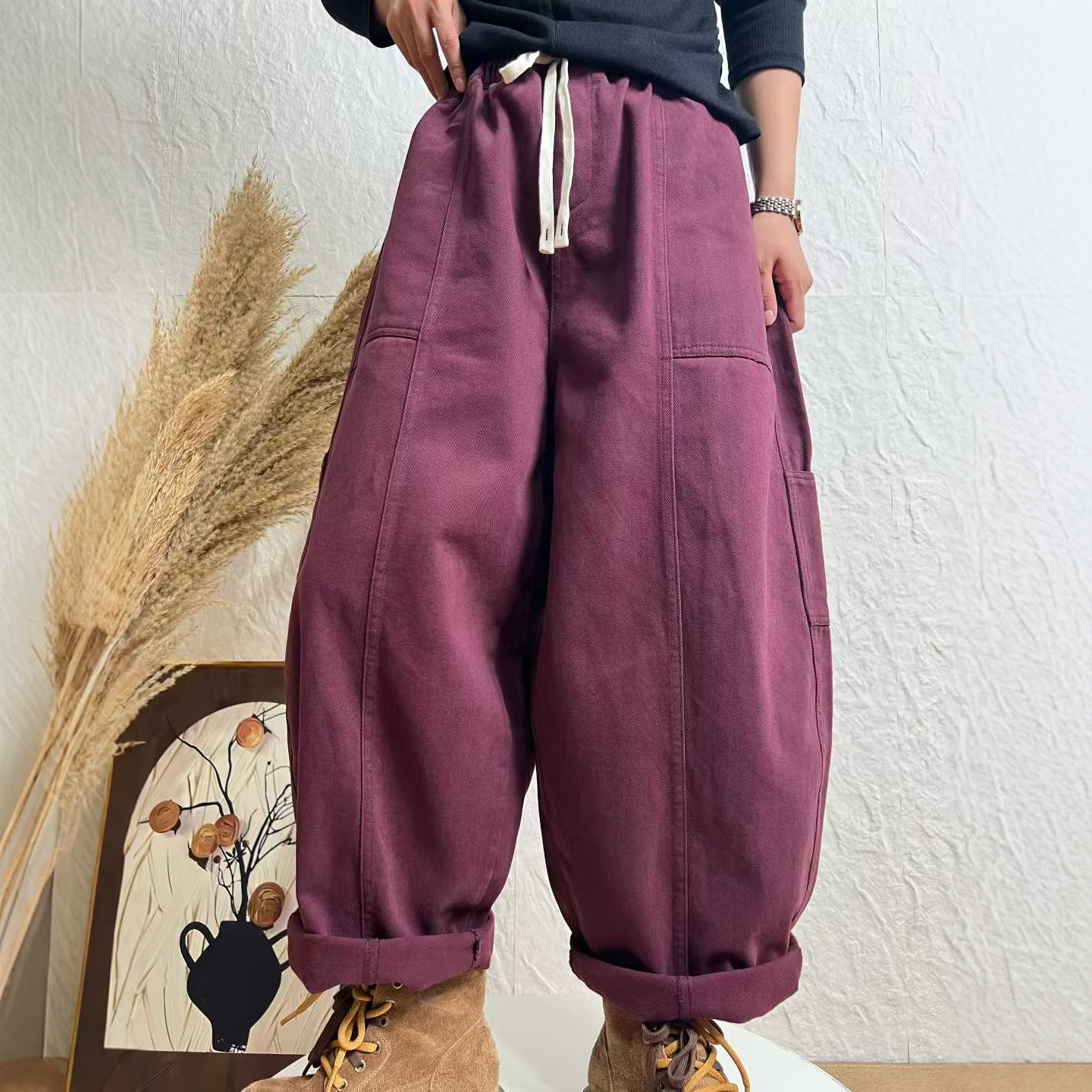 2025冬季新款复古宽松休闲裤