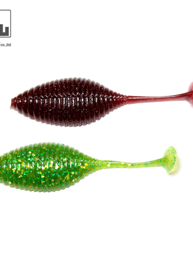 HIDEUP错位T尾扁鱼软饵猪皮虫STAGGER WIDE黑坑野钓鲈鱼路亚假饵