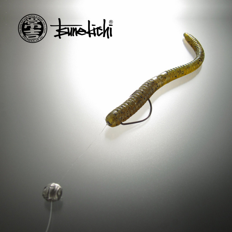 日本常吉neko 5寸面条虫路亚软饵倒钩无铅钓钓鲈鱼饵黑坑高压场