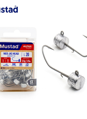 MUSTAD慕斯达AP内德铅头钩路亚鱼钩鲈鱼鳜鱼蘑菇头钩黑坑野钓鱼钩