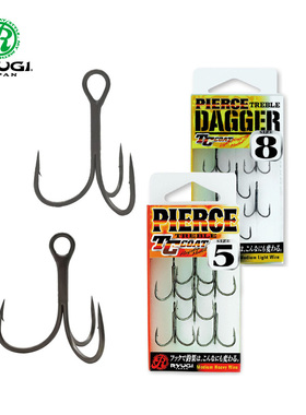 日本Ryugi流義三本钩HPT044超滑路亚鱼钩锚钩波趴钩有倒刺三爪钩