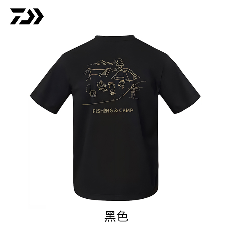 达瓦半袖T恤夏季钓鱼服休闲宽松