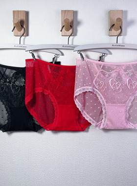 梧桐闺蜜内裤分一半心动中低腰平角裤性感镂空绑带蝴蝶结GM24501