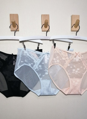 中低腰平角裤梧桐闺蜜内裤超薄蕾丝小裤不闷热GM24521