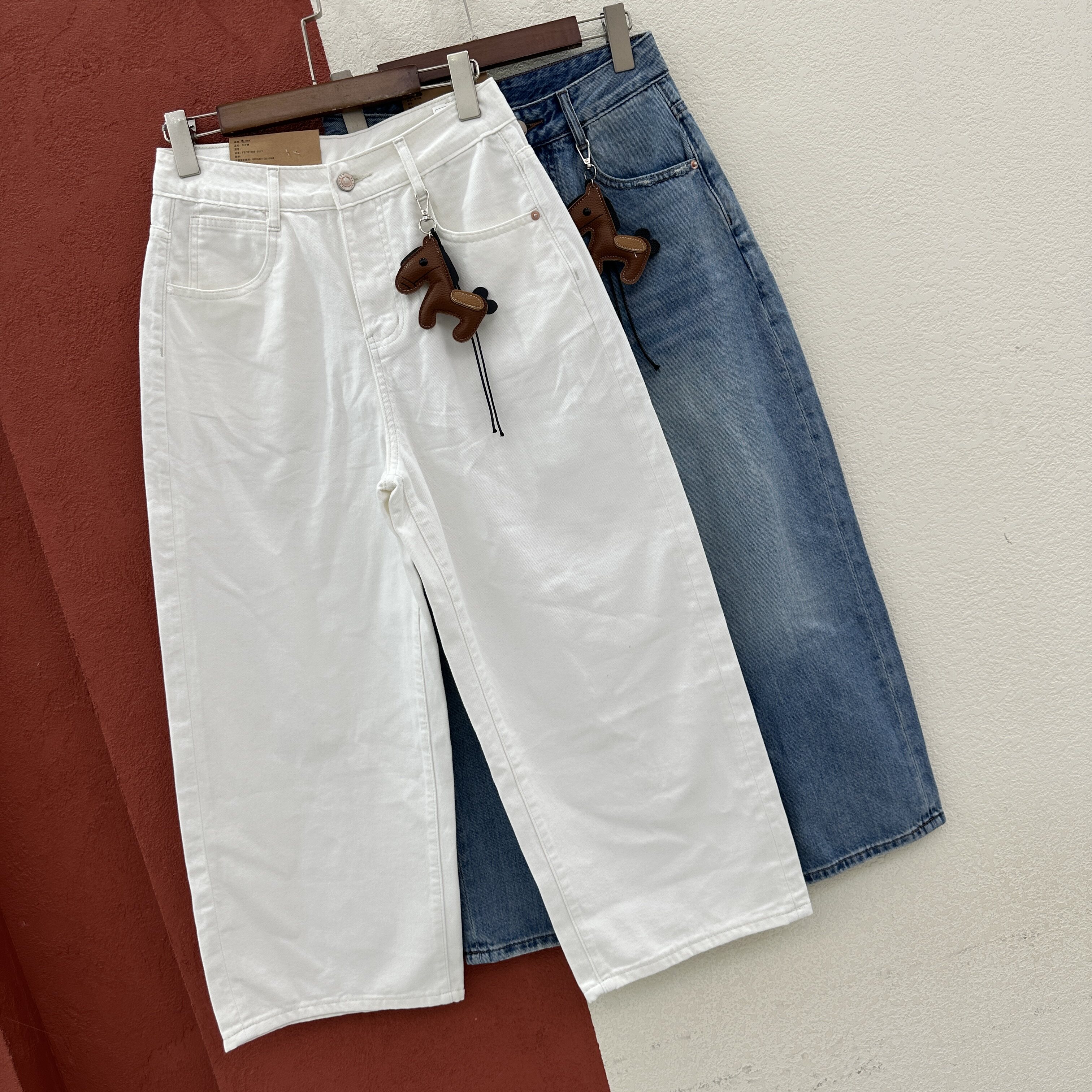 2026春款HYFS JEANS红提子66140 66150牛仔裤女高腰九分弯刀裤子