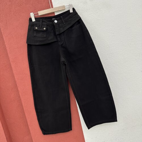 2026秋款Q FASHION JEANS韩酷莱5601牛仔女九分假两件屁帘弯刀裤