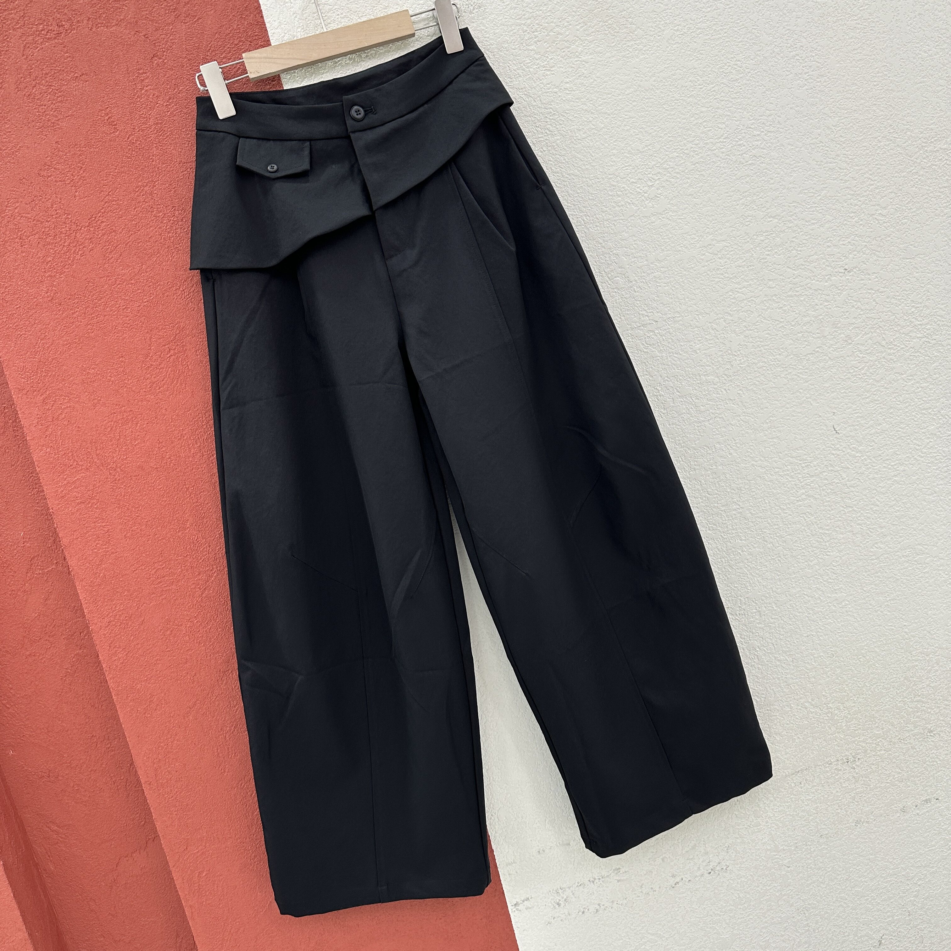2026秋款Q FASHION JEANS酷希莱599休闲裤女高腰假二件屁帘阔腿裤