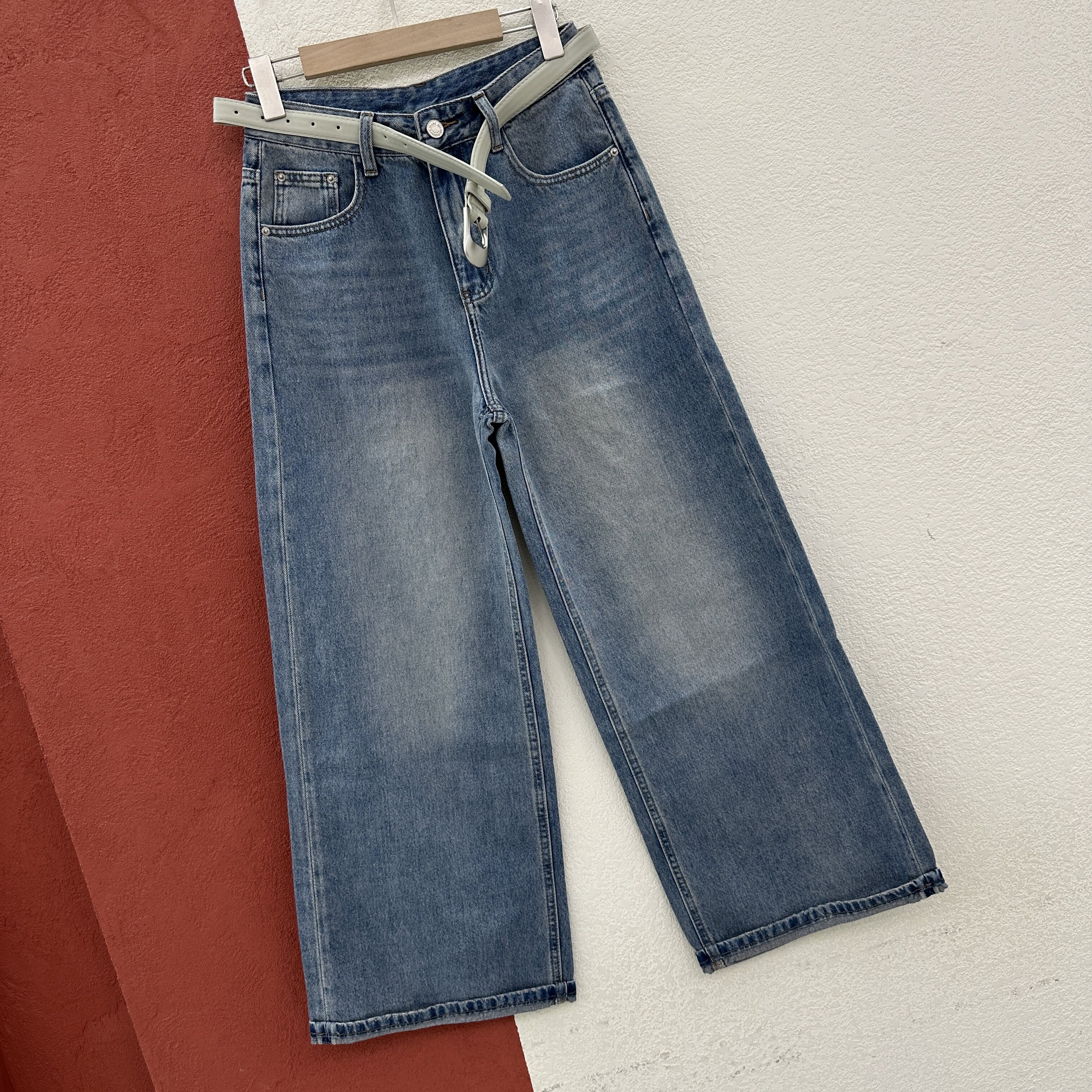 2026春款Q FASHION JEANS酷希莱61306牛仔裤女高腰显瘦阔腿直筒裤