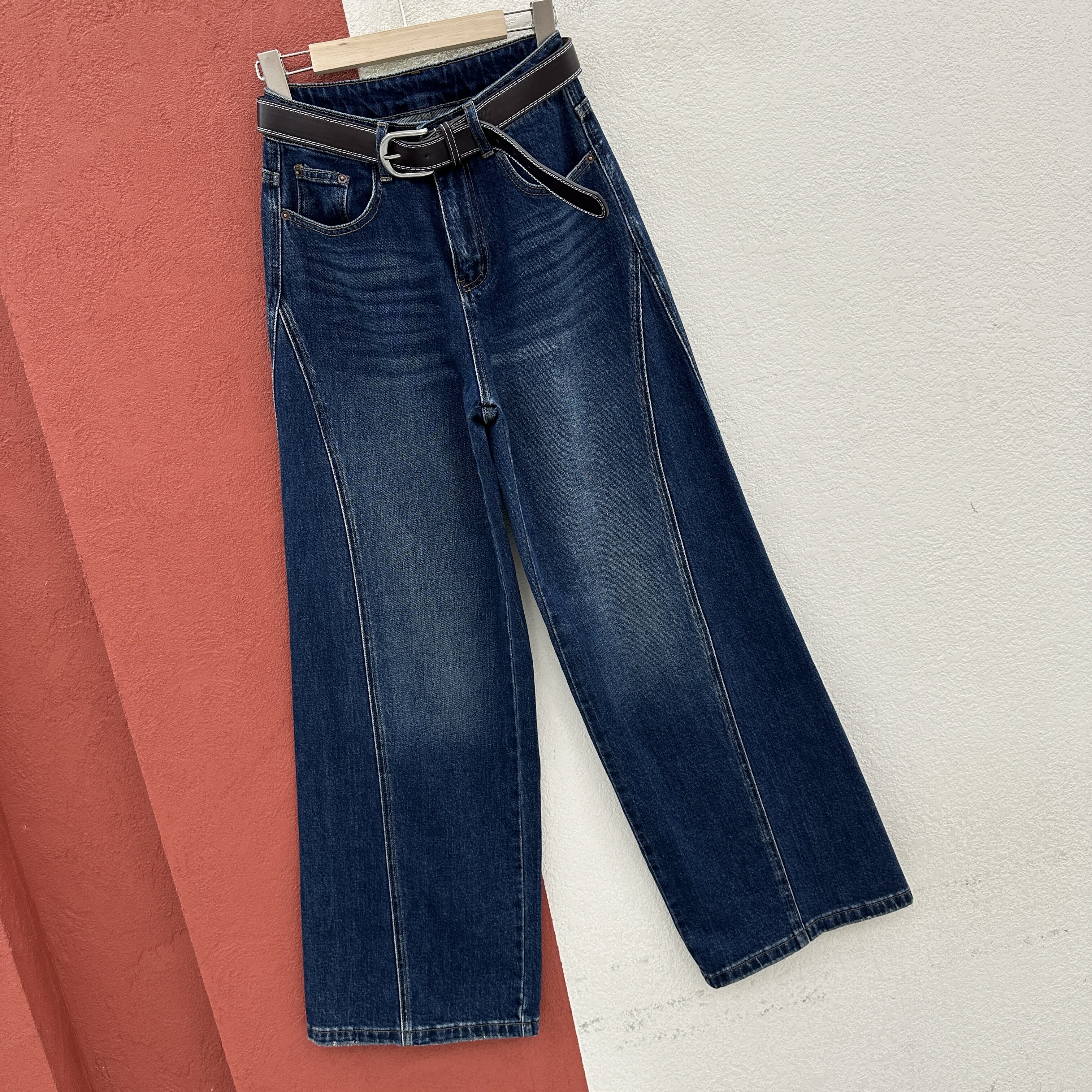 2026秋款FASHION JEANS凯立68632牛仔裤女垂感阔腿拖地裤筷子裤