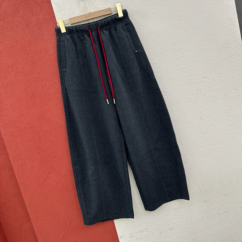 秋冬欧货正品JEANS酷希莱606休闲卫裤女棉绒松紧腰系带提臀弯刀裤
