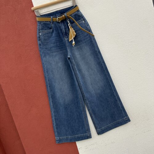 春夏欧货FASHION JEANS可可江南8711直筒阔腿裤牛仔裤九分女裤YKK