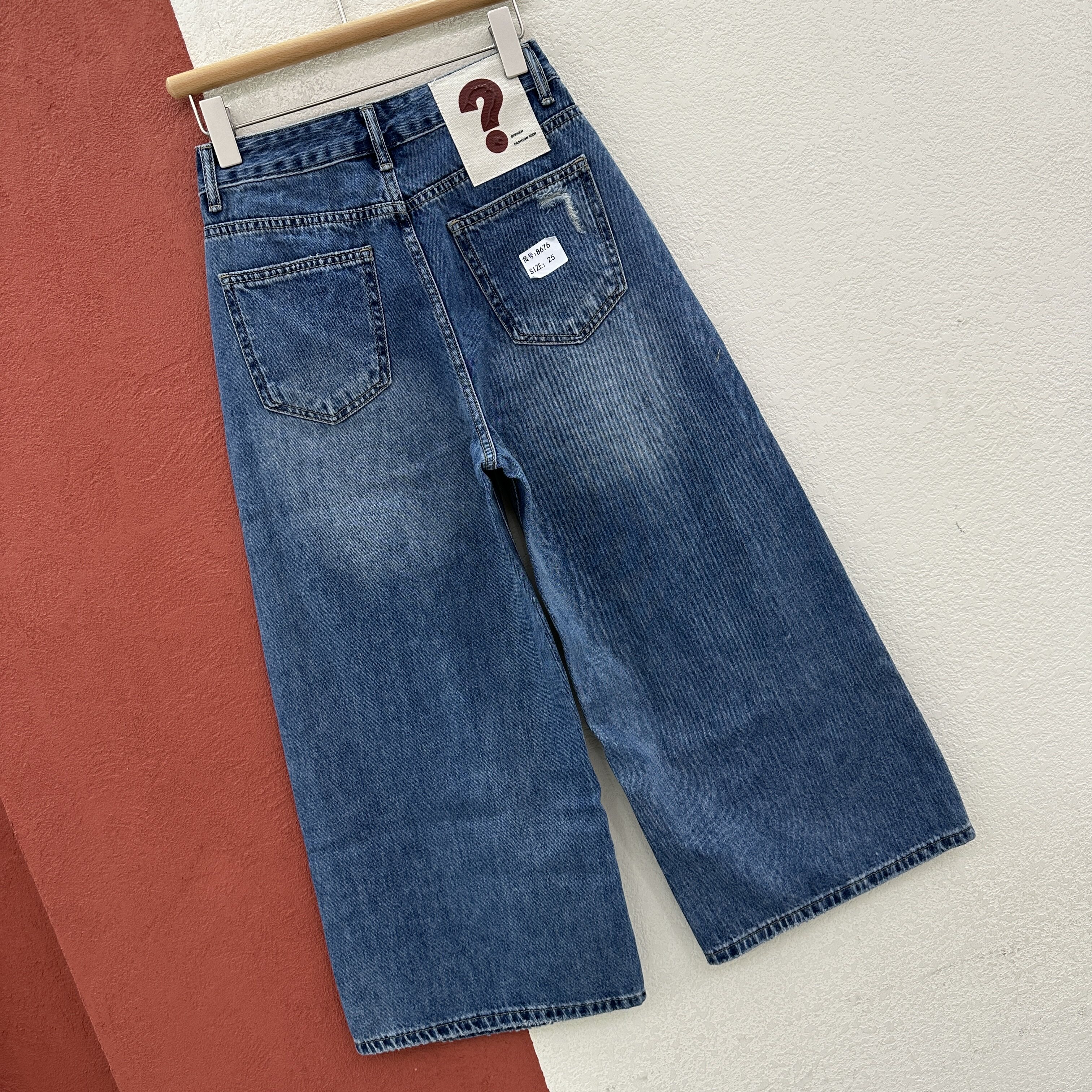 2026春夏欧货FASHION JEANS可可江南8676阔腿裤九分牛仔裤女裤潮