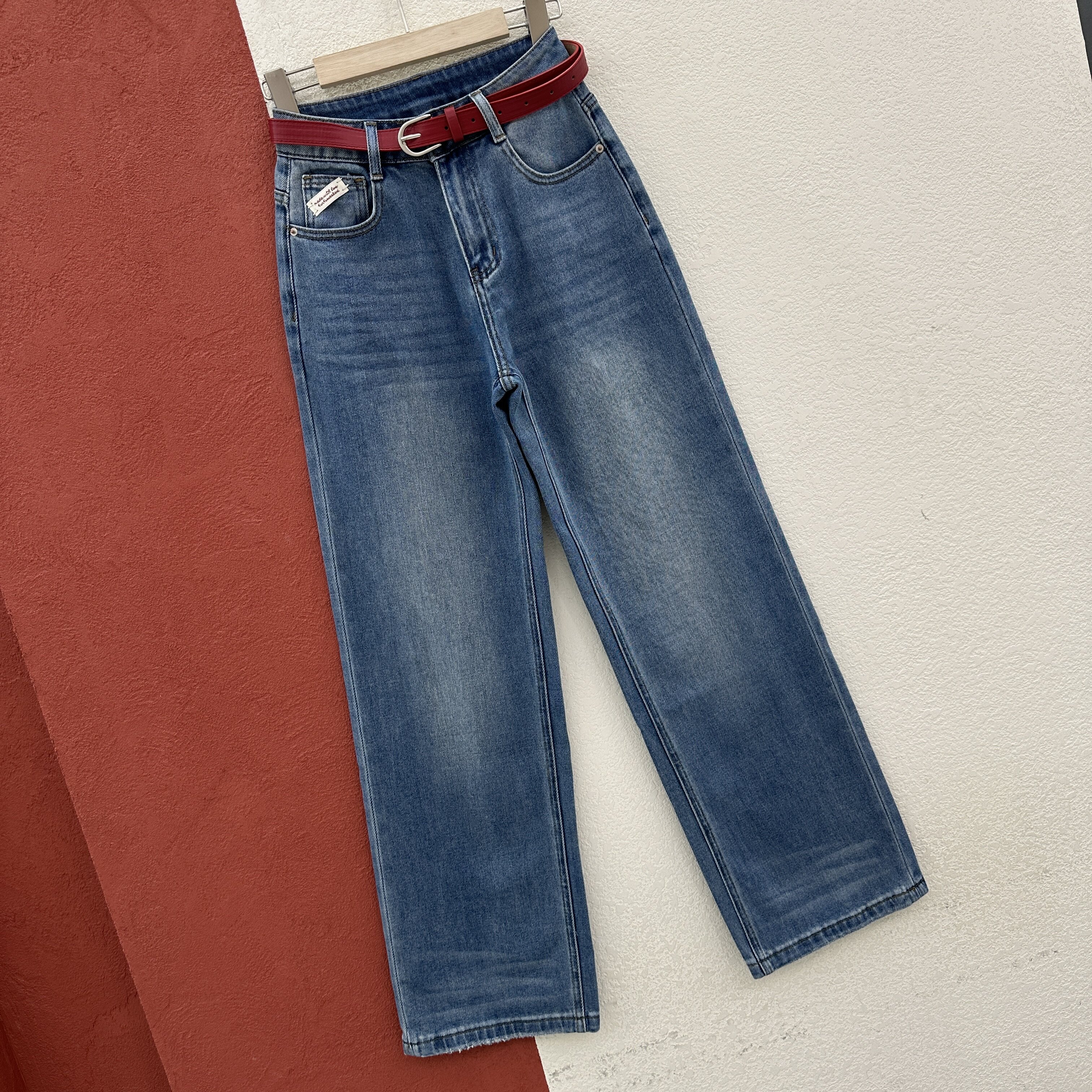 2026春款JEANS KAILI凯立68509牛仔裤女高腰显瘦窄版直筒裤拖地裤