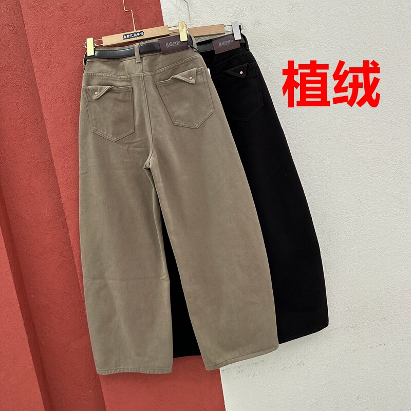 秋冬FASHION JEANS酷希莱 芭度玄风61725 61726牛仔女植绒弯刀裤