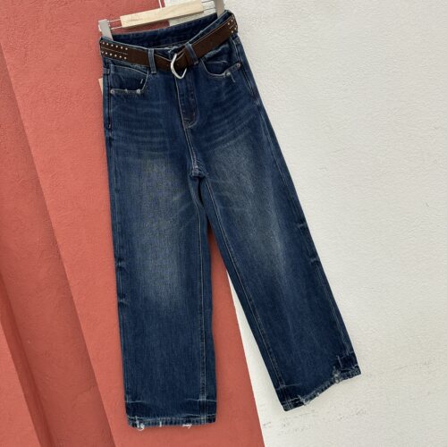 26秋款FASHION JEANS壹流壹8234牛仔裤女裤脚磨破渐变窄版直筒裤