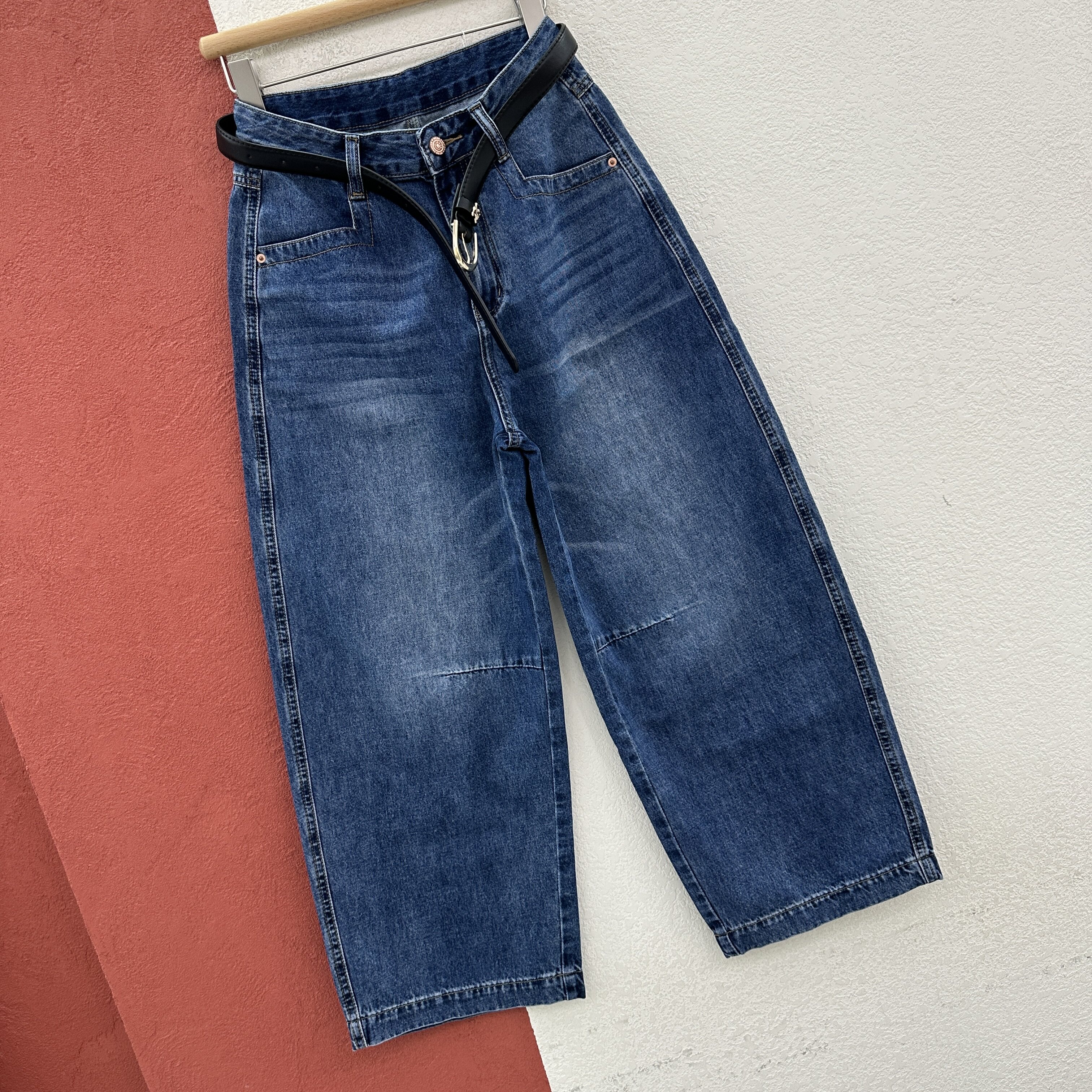 2026春夏欧货Q FASHION JEANS94661弯刀裤九分牛仔裤女裤潮奶奶裤