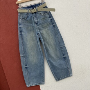 2026春款YKK GDH过得好73217牛仔裤女式高腰显瘦水洗镰刀裤弯刀裤