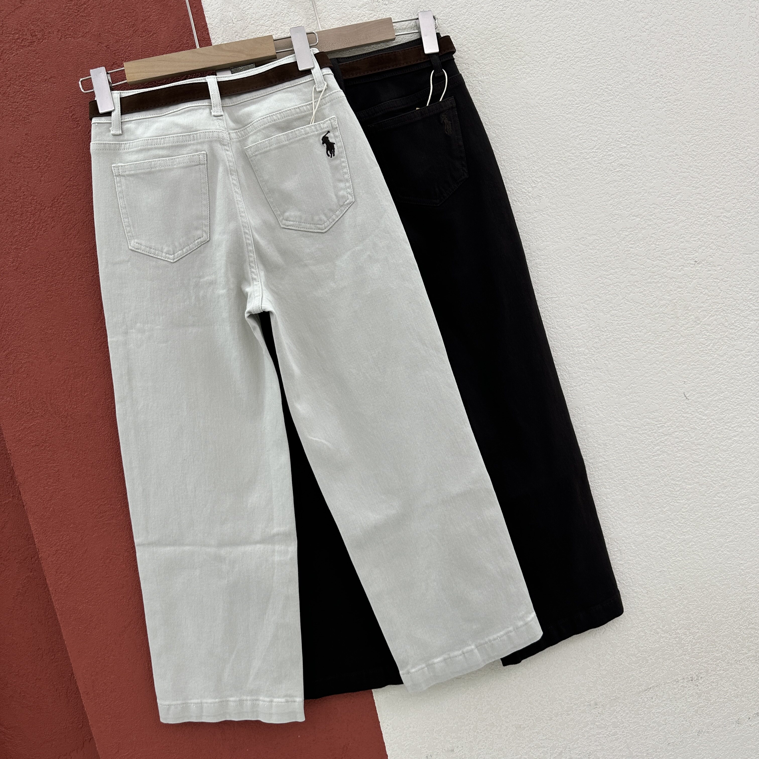 秋款N FASHION JEANS韩酷莱5594牛仔裤女刺绣小马直筒法棍九分裤