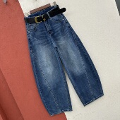2026春款 压线缩脚香蕉裤 JEANS金蚂蚁2628牛仔裤 女高腰显瘦弯刀裤