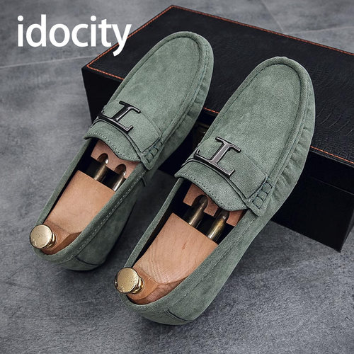 idocity男士休闲磨砂皮豆豆鞋
