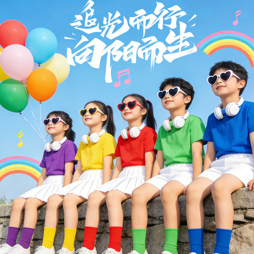 儿童彩色t恤小学糖果色班服短袖