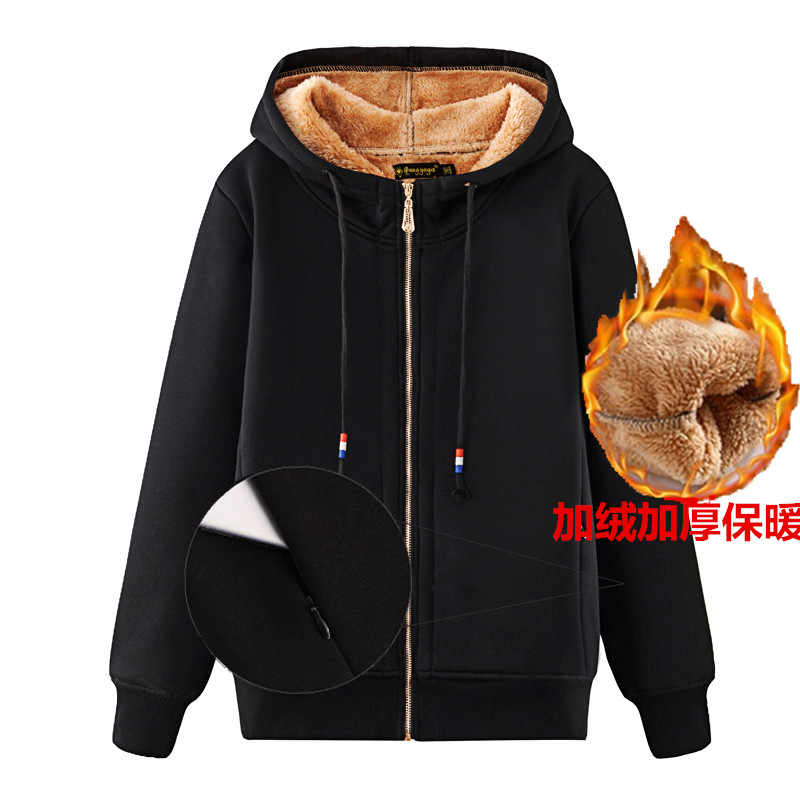 胖mm羊羔绒卫衣女200斤加肥加大宽松遮肚棉衣加大码加绒秋冬外套