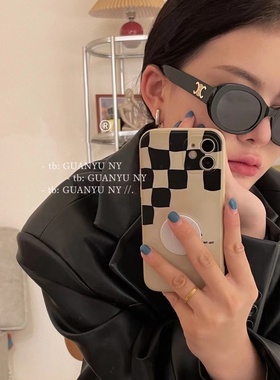 「关於」复古椭圆墨镜2024新款潮女高级感ins黑色太阳眼镜网红款