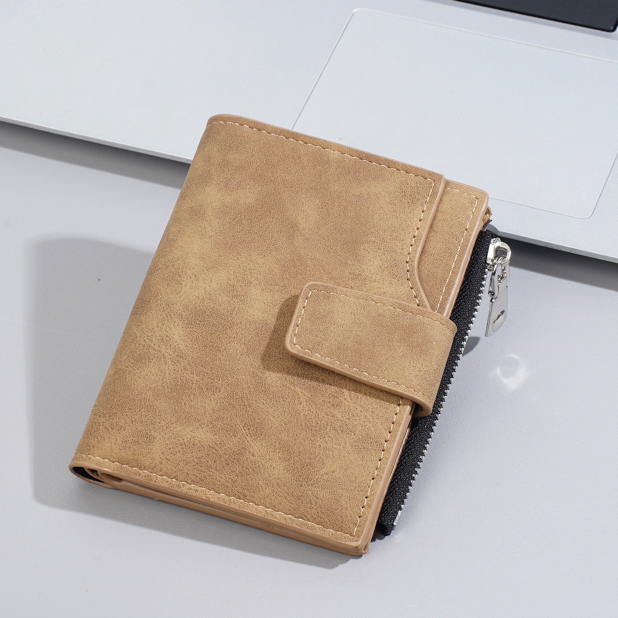 男士钱包短款多卡位大容量卡包一体拉链钱夹学生时尚简约青年皮夹