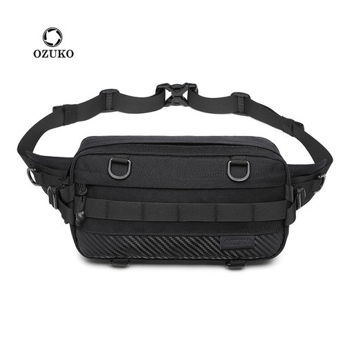 OZUKO战术腰包男士斜挎包 多功能防水户外运动潮牌便携包
