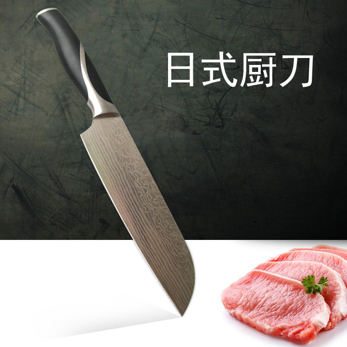 大马士革花纹菜刀家用日式鱼生切片料理主厨师专用牛肉刀长形厨刀
