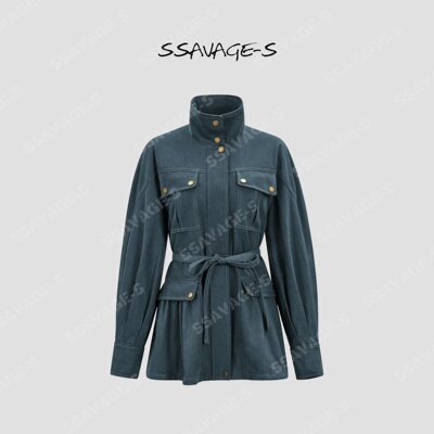 SSAVAGE工装牛仔立裁猎装夹克