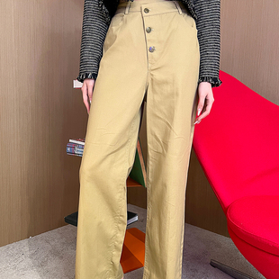 休闲裤 CAN 设计感小众不规则复古阔腿高腰长款 11重磅新品