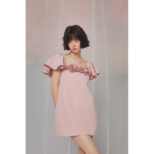 气质名媛风设计感吊带连衣裙子 Forevercan女装 夏季 新款 里昂玫瑰