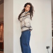 雪国历险记 CAN 复古费尔岛连帽针织开衫 外套