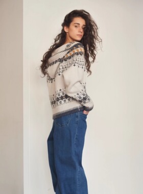 CAN 12/29“雪国历险记”复古费尔岛连帽针织开衫外套