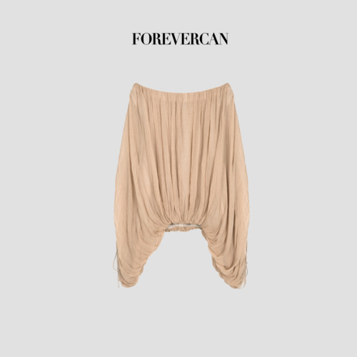 CAN夏季新款裸色肌理感上衣