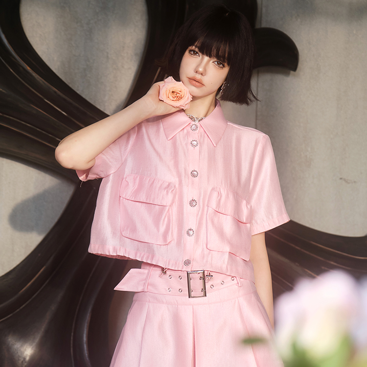 CAN夏季新款轻奢名媛气质套装女