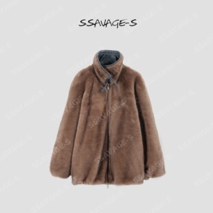 SSAVAGE“维罗纳”立裁双面穿花苞廓形夹克派克服