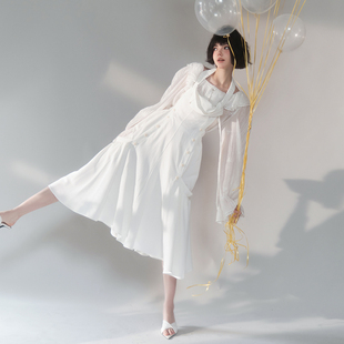 【现货】Forevercan女装新款温柔连衣裙气质名媛风小鱼尾背带裙子