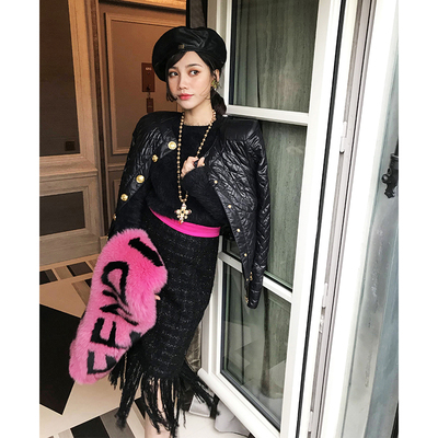 can秋冬新款温柔气质流苏半身裙