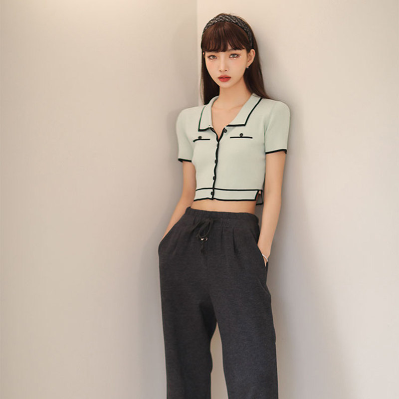 forevercan季高腰显瘦百搭阔腿裤贝加尔灰宽松休闲裤