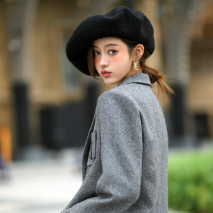 刺绣西装 l家修身 外套女 进口28支羊仔毛ys CAN2022秋冬新款