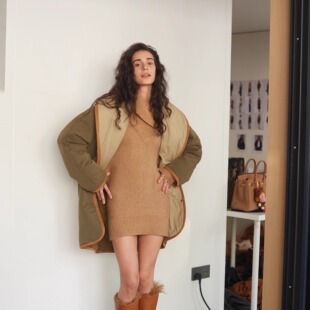 Forevercan女装2026新款索迪罗鹅绒服青果领撞色轻暖茧型外套