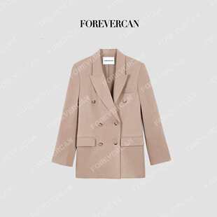Forevercan女装“戈尔德”立裁戗驳领廓系西装外套