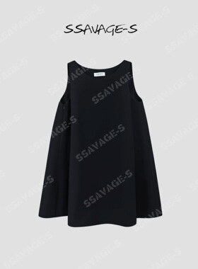 SSAVAGE女装“菲比斯”法式U领背心宽松无袖连衣裙