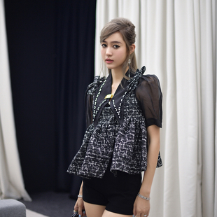 FOREVERCAN 进口真丝欧根纱溦光名媛长袖 小香套装 女 2022秋冬新款