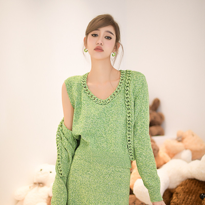 FOREVERCAN轻奢复古小香风名媛连衣裙气质别致漂亮针织开衫套装女,女装/女士精品,时尚套装,淘宝优惠券,粉丝福利购,淘宝优惠卷